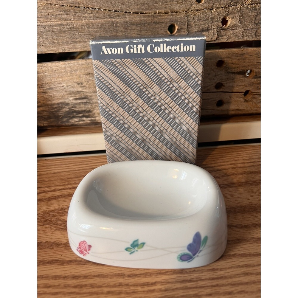 Ceramic Butterfly‎ Collection Soap Dish Vintage Avon 1980's decor retro vtg